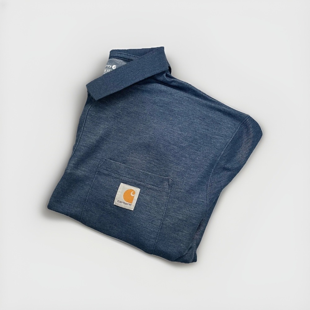 Carhartt Loose Fit Midweight Short-Sleeve Pocket Polo XL Extra Large  K570 Navy